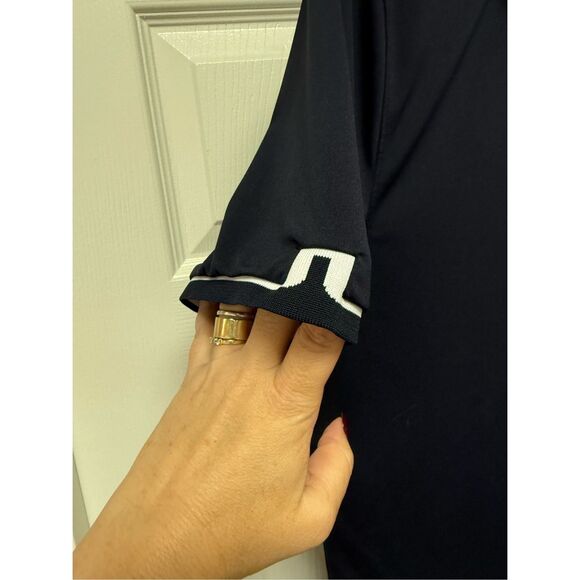 J. Lindeberg Navy Regular Fit Golf Polo Shirt sz L EUC - Picture 5 of 7